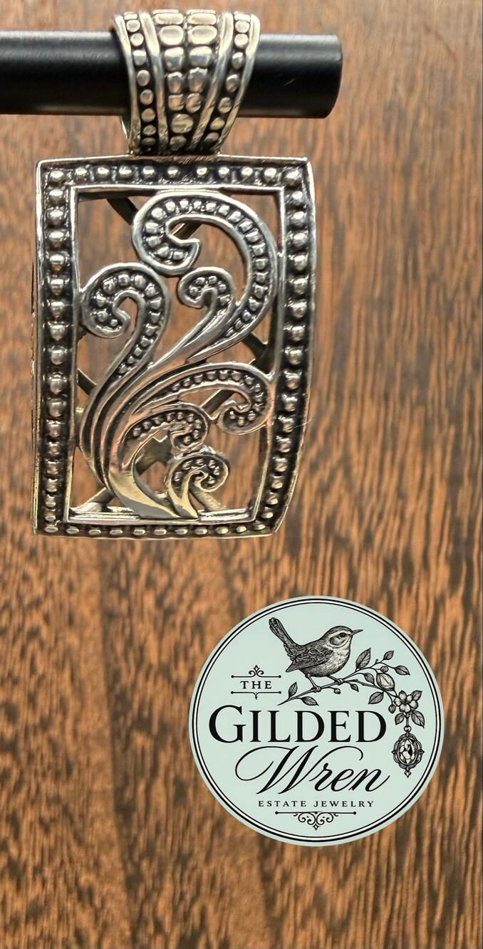 Silpada S1744 Paisley Filigree Sterling Silver 925 Pendant Retired